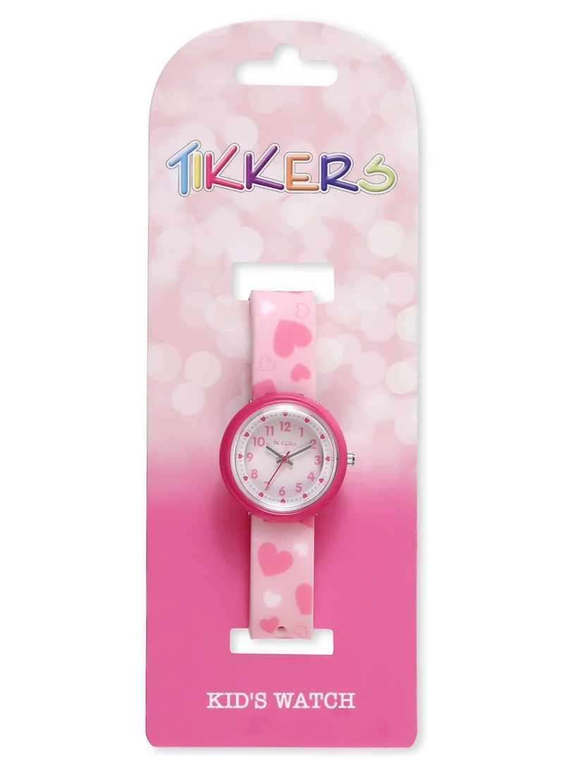 Tikkers Tikkers Pink Heart Strap Time Teacher Girls Watch - ATK1105