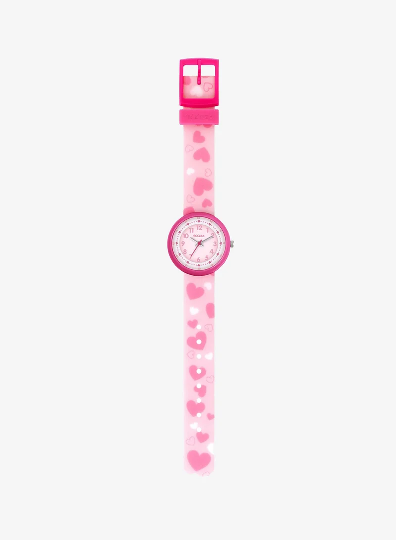 Tikkers Tikkers Pink Heart Strap Time Teacher Girls Watch - ATK1105
