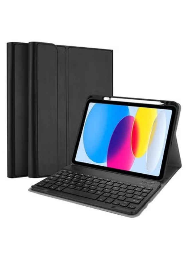 TIGER Smart Cover with Detachable Wireless Keyboard for iPad 2022 (10th Gen) 10.9 inch – Lightweight Slim Case with Bluetooth Keyboard – Portable Protective Stand Cover for Typing & Productivity – Magnetically Removable Keyboard – Travel-Friendly – Black  - Image 1