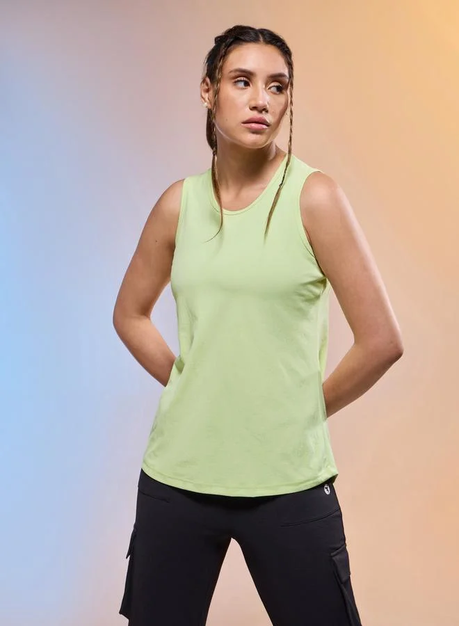 Technosport Technosport Women Solid Slim Fit Round Neck Tank