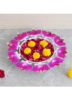 Webelkart Webelkart Lotus Shape Diya urli Bowl for Home and Pooja Decorations| Urli tealight Candle Holder for Home and Office Decor (14.17" Inches)- Diwali Candle Holder  - Image 1