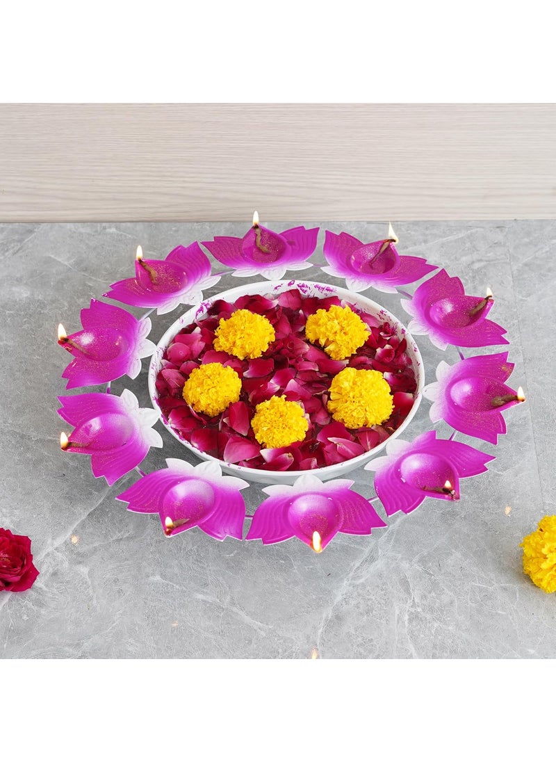 Webelkart Webelkart Lotus Shape Diya urli Bowl for Home and Pooja Decorations| Urli tealight Candle Holder for Home and Office Decor (14.17" Inches)- Diwali Candle Holder  - Image 1