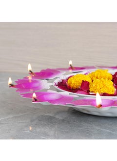 Webelkart Webelkart Lotus Shape Diya urli Bowl for Home and Pooja Decorations| Urli tealight Candle Holder for Home and Office Decor (14.17" Inches)- Diwali Candle Holder  - Image 4