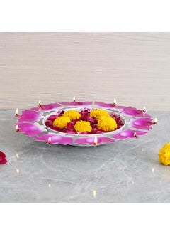 Webelkart Webelkart Lotus Shape Diya urli Bowl for Home and Pooja Decorations| Urli tealight Candle Holder for Home and Office Decor (14.17" Inches)- Diwali Candle Holder  - Image 2