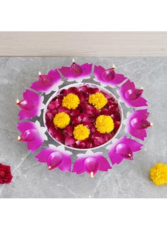 Webelkart Webelkart Lotus Shape Diya urli Bowl for Home and Pooja Decorations| Urli tealight Candle Holder for Home and Office Decor (14.17" Inches)- Diwali Candle Holder  - Image 3