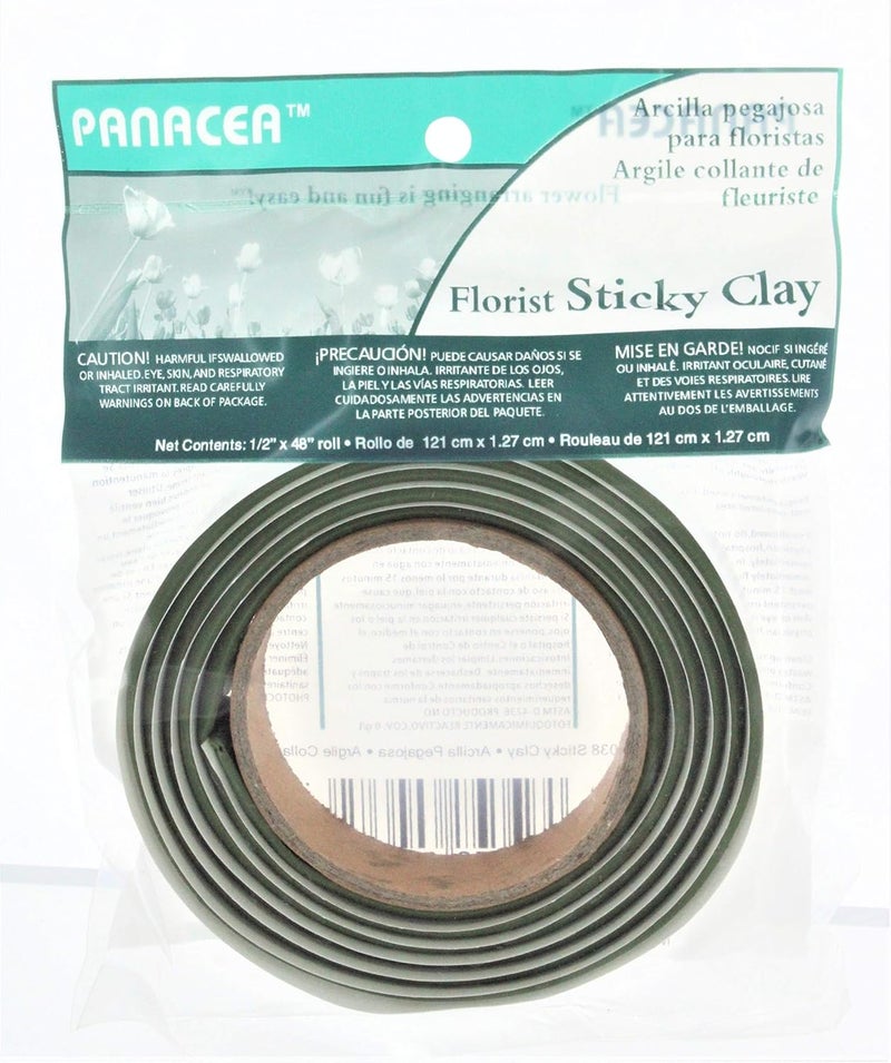 Panacea Floral Sticky Clay Roll - 0.5" x 48" Green Adhesive for Floral Arrangements - Image 1
