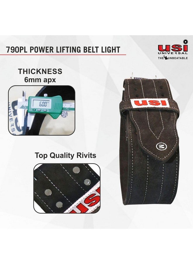 USI UNIVERSAL حزام رفع الأثقال العالمي من USI - 790PL لرفع الأثقال للرجال والنساء، دعم الظهر أثناء التدريب لمنافسات رفع الأثقال، سمك 6 مم، عرض 4 بوصات، حزام رياضي من الجلد (X-Large) - Image 3