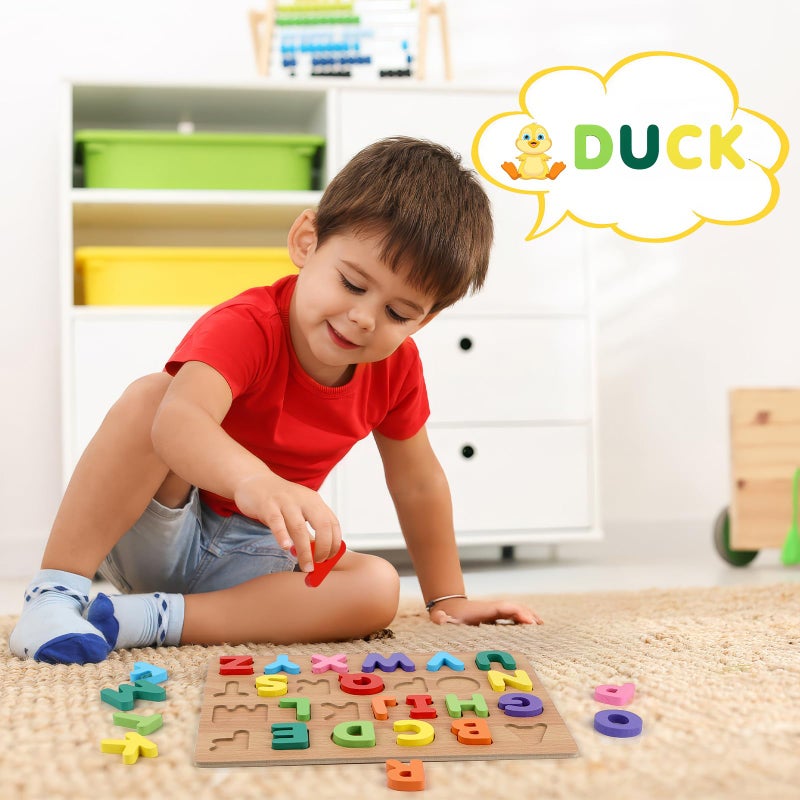 MOWPOG Alphabet Puzzle  Wooden Puzzles For Toddlers 3 4 5 Year Old  Abc Letter Puzzle  Educational Learning Toys For Kids Girls Boys Preschool Activities - Image 4