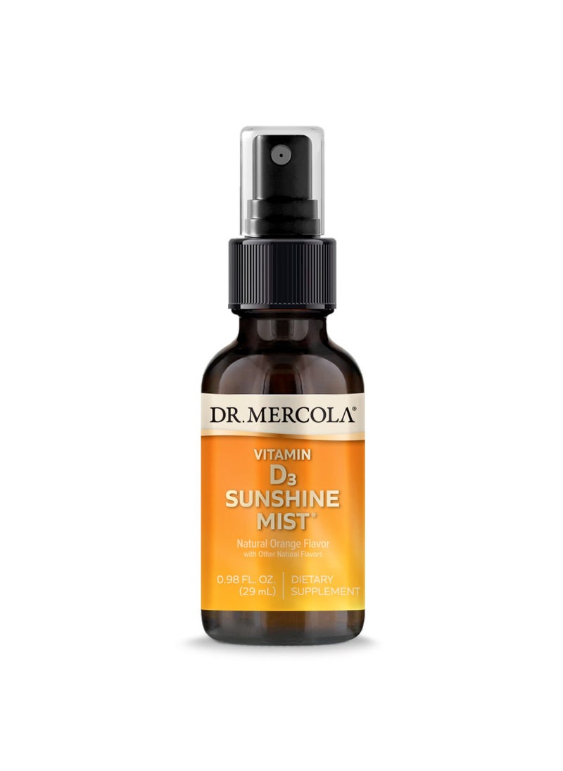 Dr. Mercola Vitamin d3 sunshine mist natural orange flavor with other natural flavors 0.98 fl. oz. dietary (29 ml) supplement  - Image 1