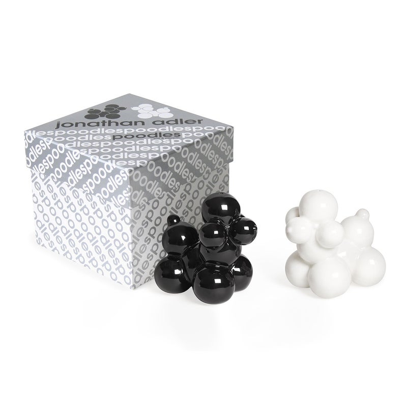 Jonathan Adler Jonathan Adler Poodles Salt  Pepper Shakers Black and White 