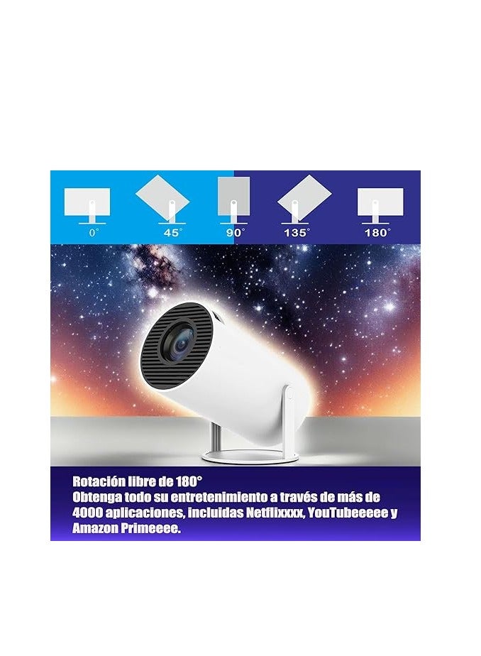 Projector 4K Mini Portable Projector –  with WiFi 6 Mini Projector BT 5.0 of 200ANSI Brings HDMI Cable, Projector for Home Theater, Compatible with Phone/Android/Tablets/PC/TV Stick/Box/USB  - Image 2