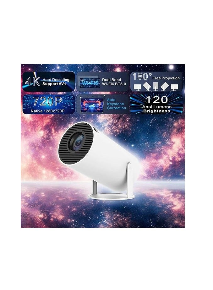 Projector 4K Mini Portable Projector –  with WiFi 6 Mini Projector BT 5.0 of 200ANSI Brings HDMI Cable, Projector for Home Theater, Compatible with Phone/Android/Tablets/PC/TV Stick/Box/USB  - Image 3