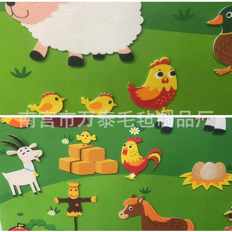 Puzzle Diy Felt Learning Board New Wall Hanging Felt Children'S Animal Toy Board Storyboard - Image 5