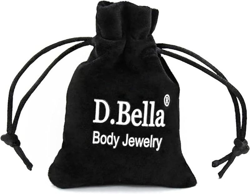 D.Bella 18g Clear Nose Ring Retainer Bioflex L Shape Nose Rings Studs Piercing Jewelry Flat Top - Image 3