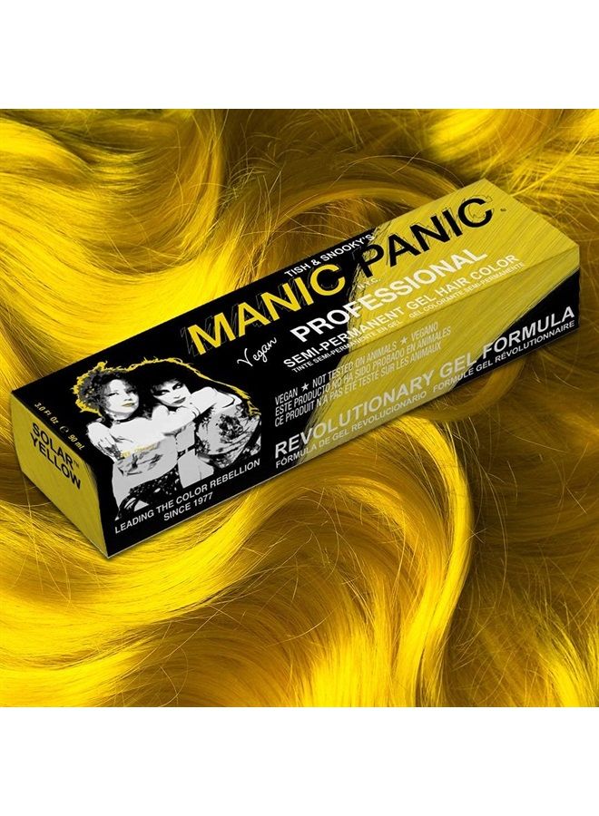 Manic Panic Professional Color Solar Yellow - Medium True Yellow Semi Permanent Gel Hair Dye - Lasts Through 40+ Washes - No Developer Required (3oz) - Image 1