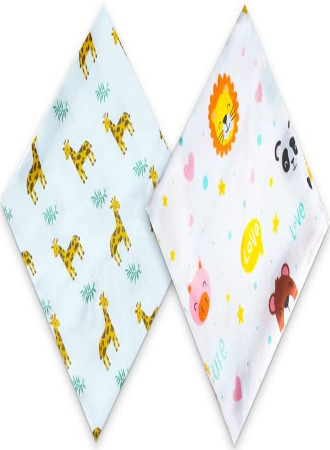 Ireeya Organic Cotton Muslin Baby Swaddle Wrap (Giraffe & Teddy) - Image 1