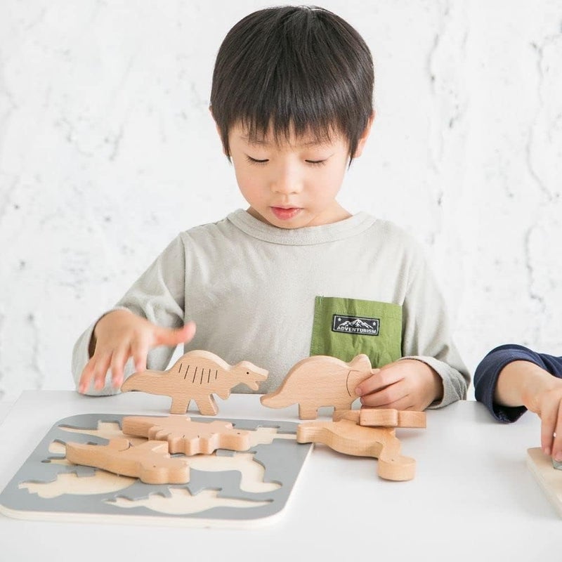 ByAstrup Dinosaur Shape Puzzle - 6-Piece Wooden Puzzle (18.5 x 12.5 cm) - Image 4
