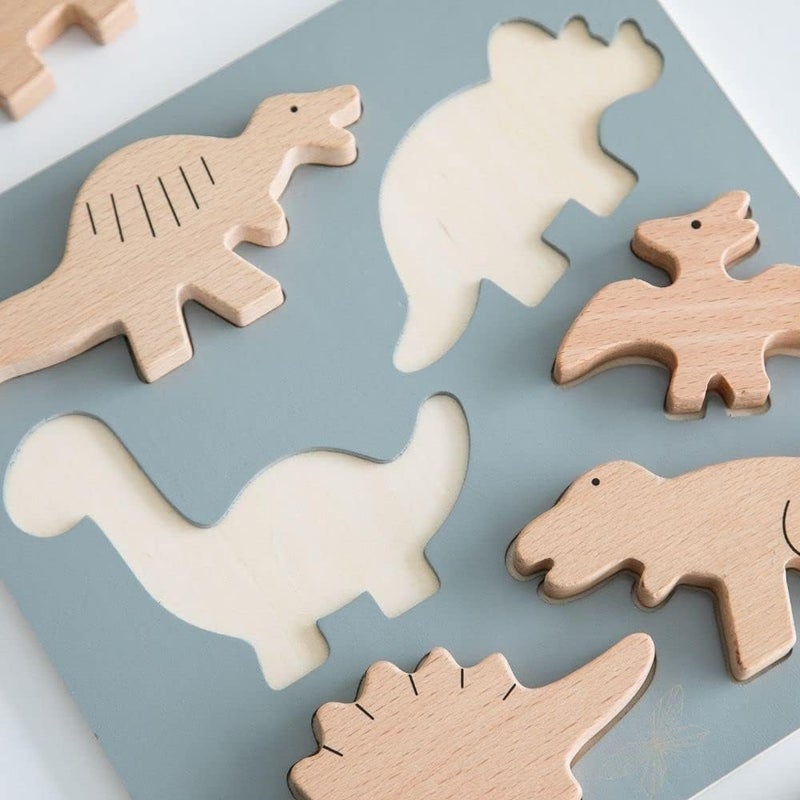 ByAstrup Dinosaur Shape Puzzle - 6-Piece Wooden Puzzle (18.5 x 12.5 cm) - Image 3