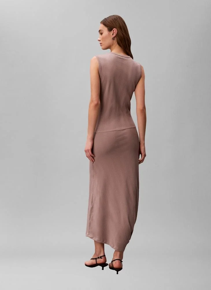 CALVIN KLEIN  Casual Sl Varigated Rib Asym Draped Mid for Women | Best Price UAE