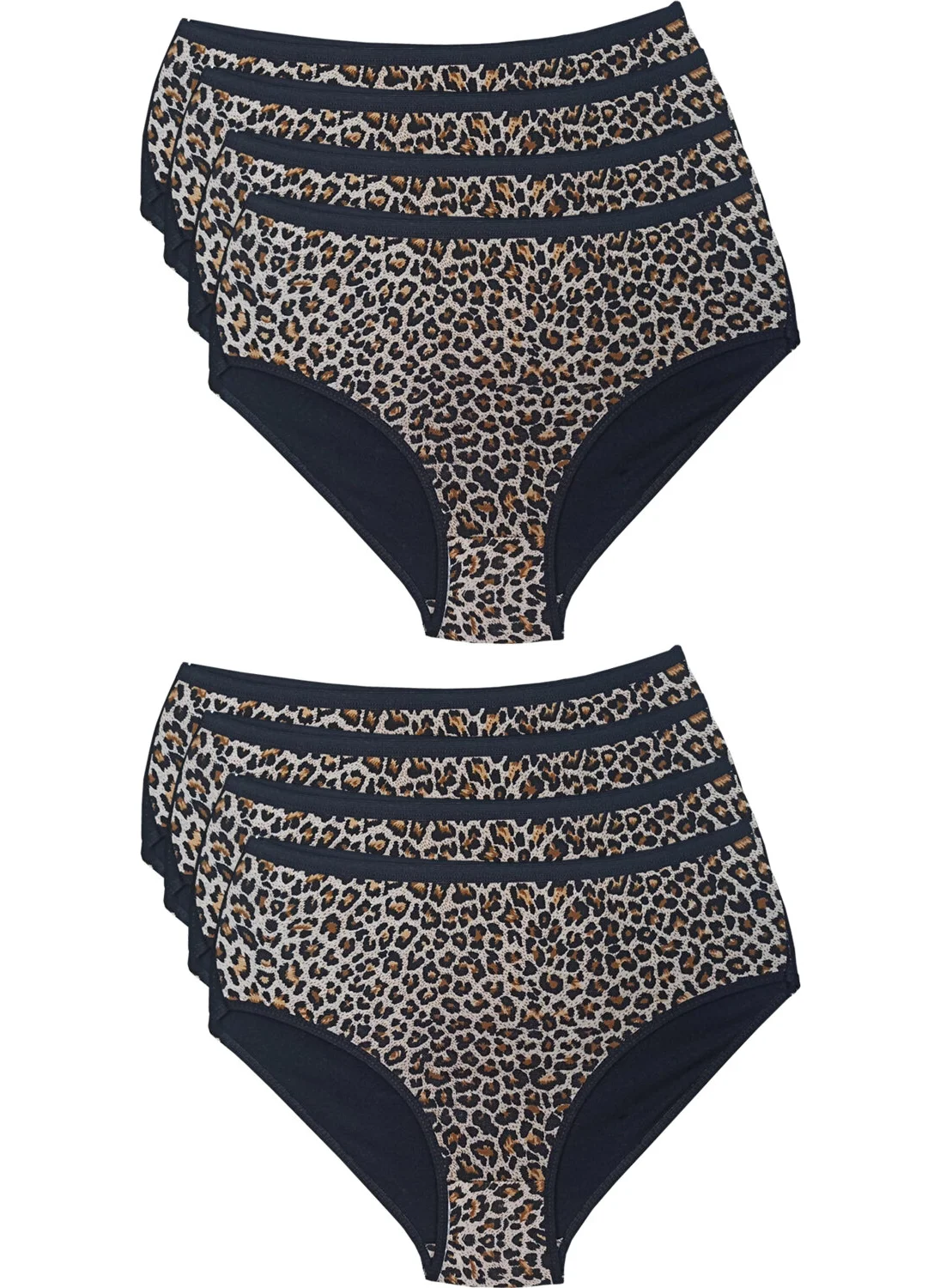 Bluence Leopard Printed High Waist Lycra Cotton Bato Panties 8 Pieces