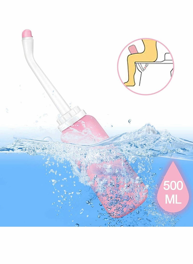 Y&D Portable Travel Bidet 500ml/17oz for Toilet Handheld Postpartum Perineal Cleansing Childbirth Cleaner - Outdoor, Camping, Travling, Personal Hygiene Women (Pink)  - Image 2