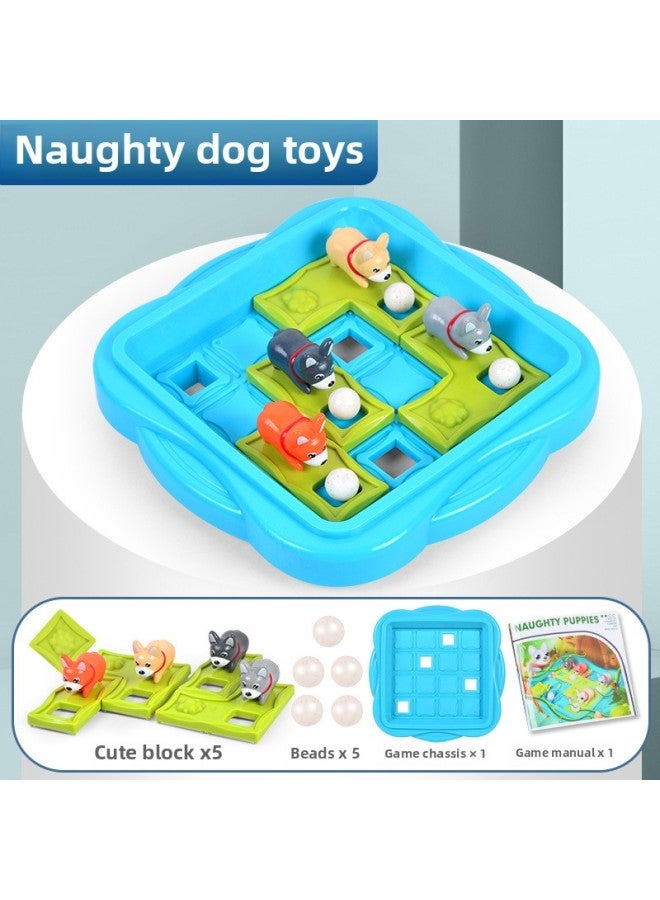 Intelligent Dog Animal Huacai Sliding Puzzle Toy Game Children's Day Gift Educational Fun Interactive Walking Tourism-Color:Blue-Specifications:Color Box - Image 1