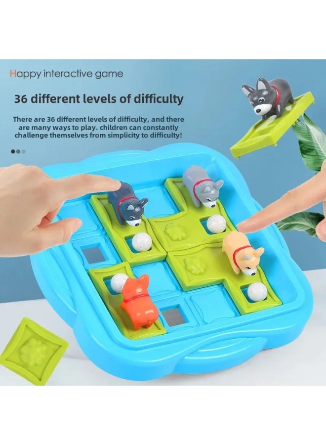 Intelligent Dog Animal Huacai Sliding Puzzle Toy Game Children's Day Gift Educational Fun Interactive Walking Tourism-Color:Blue-Specifications:Color Box - Image 4