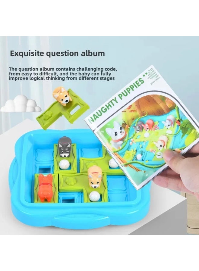 Intelligent Dog Animal Huacai Sliding Puzzle Toy Game Children's Day Gift Educational Fun Interactive Walking Tourism-Color:Blue-Specifications:Color Box - Image 5