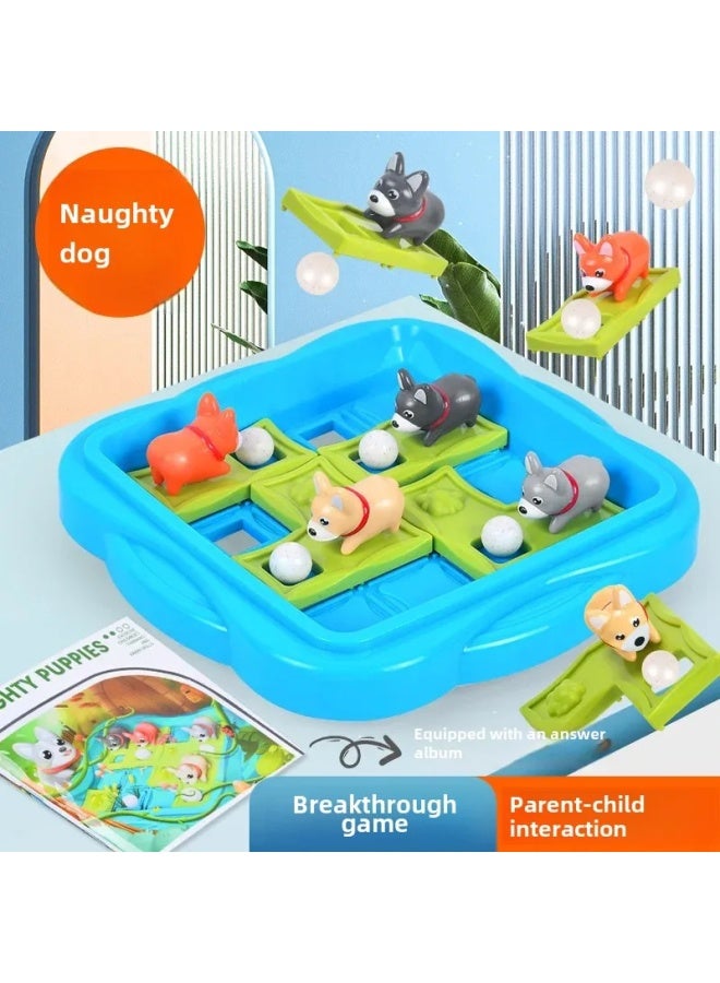 Intelligent Dog Animal Huacai Sliding Puzzle Toy Game Children's Day Gift Educational Fun Interactive Walking Tourism-Color:Blue-Specifications:Color Box - Image 2