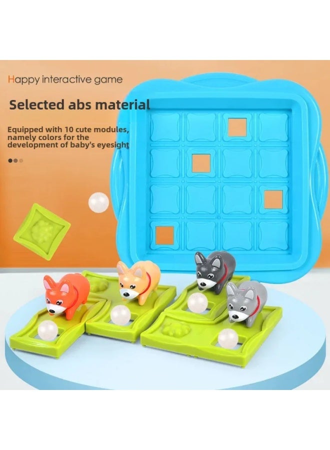 Intelligent Dog Animal Huacai Sliding Puzzle Toy Game Children's Day Gift Educational Fun Interactive Walking Tourism-Color:Blue-Specifications:Color Box - Image 3
