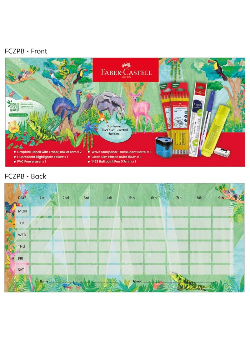 FABER-CASTELL 29-Piece School Stationery Set With Clear Zipper Case - Image 3