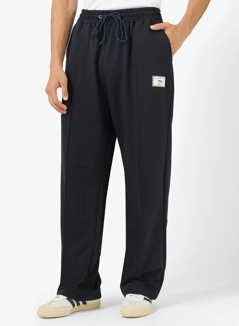 Graphic Print Open Hem Joggers