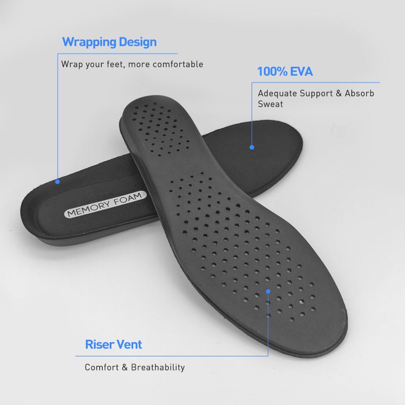 NDTEZUGT Replacement Shoe Insoles for Men's Shoes, Memory Foam Footwear Inserts for Comfortable Light-Weight and Cushion Shock Absorbing (US Men10.5-EU44) - Image 2