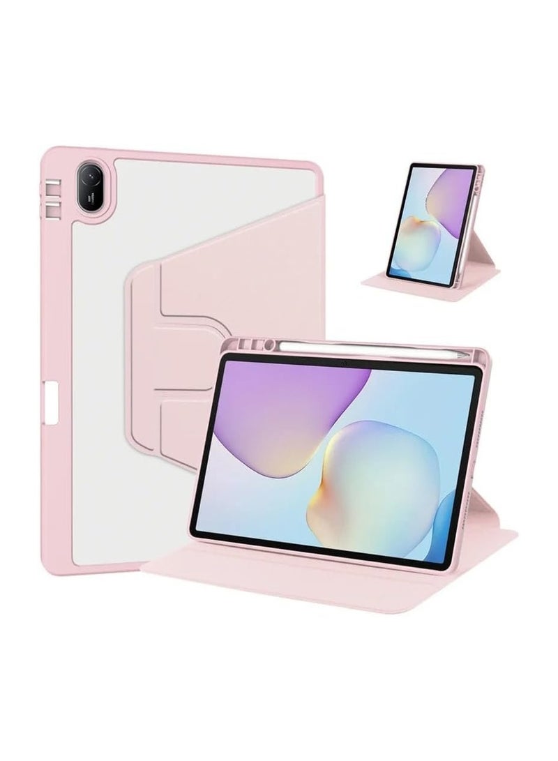 VKL Compatible with Huawei MatePad 11.5 inch 2025 Tablet Case with Pencil Holder, 360° Rotation & Auto Wake/Sleep, Folio Stand Case with Flexible Viewing Angles (Pink) - Image 1