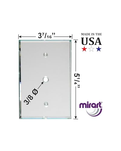 Mirart GlassAlike® Single Cable/TV with 3/8" Center Hole| Premium 3/16" Thick Acrylic Mirror Wall Plate Cover with Gasket/Frame for Flush Mount | Oversized 3-7/16"x 5¼" | Looks Like Glass Mirror Only Better - Image 2