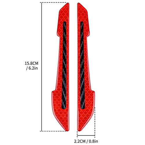 Kelenate® (Red) 2 Pcs Car Reflective Stickers Super Reflective Rearview Mirror Trim Stickers Car Anti-Collision Strips Reflective Anti-Scratch Protection Compatible with KWID - Image 2