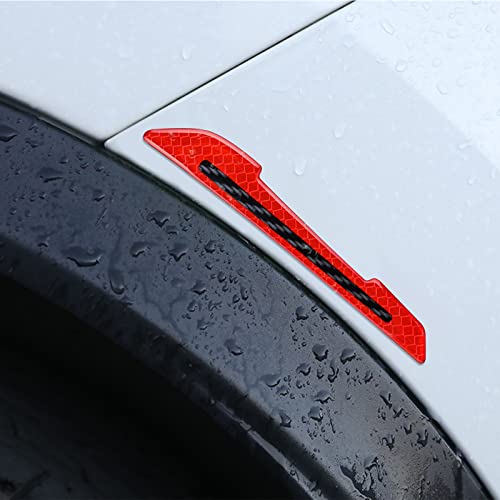 Kelenate® (Red) 2 Pcs Car Reflective Stickers Super Reflective Rearview Mirror Trim Stickers Car Anti-Collision Strips Reflective Anti-Scratch Protection Compatible with KWID - Image 5