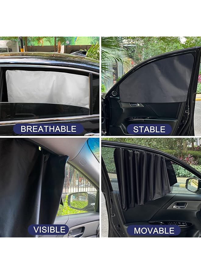 MERTTURM Car Sun Shade For Side Window Premium Magnetic Car Curtain To Block Over 99% Uv Rays & Heat Car Window Shades For Baby/Kid/Pet Easy To Install Universal Fit Suv Truck Front Window[2Pack] - Image 5