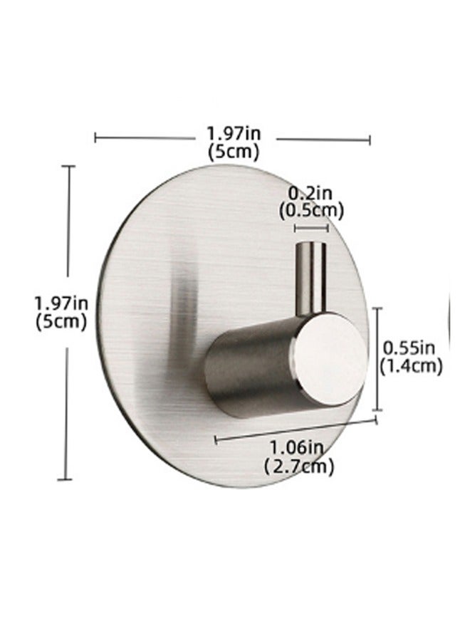 Adhesive Towel Hooks Stainless Steel Sticky Hooks Wall Hooks Holder No Drill for Hanging Coat, Hat, Towel Robe for Bathroom Kitchen Door Window Cabinet Sticky Hooks(Silver 4 PCS) - Image 2