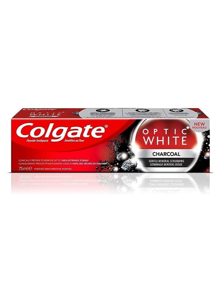 Colgate - Colgate Optic White Charcoal Whitening Toothpaste 75ml - Image 1