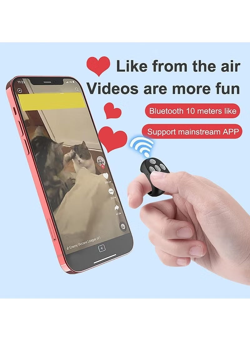 Wireless Bluetooth Remote Clicker TikTok Controller & Selfie Camera Remote 14-Hour Rechargeable Battery Page Turner for eBook Apps - Image 3
