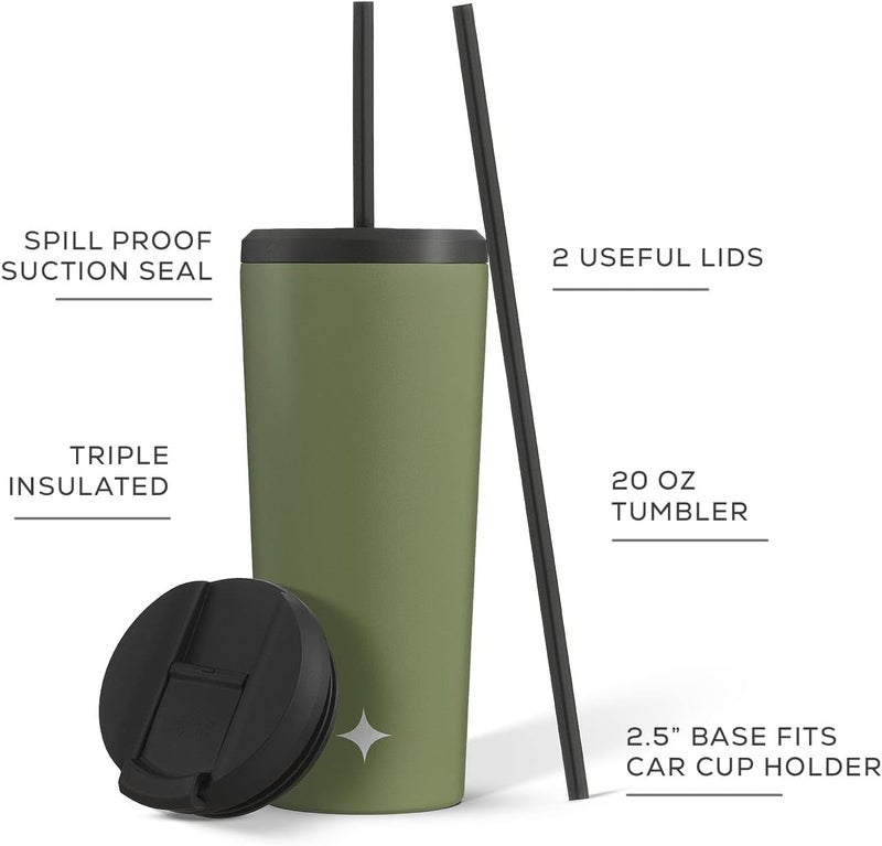 JoyJolt Vacuum Insulated 24 oz Tumbler with Lid and Straw (2 Each) Vacuum Double Wall Stainless Steel Tumbler, Copper Lined for 12Hr Hold/Cold Drinks. Leakproof Water Bottle, Tea or Iced Coffee Cup - Image 3