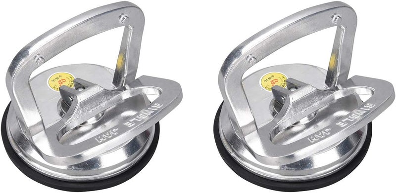 SOLUDE 2Pack Aluminium Vacuum Heavy Duty Suction Cup Lifter for Glass Window Tiles Mirror Granite,Gripper Sucker Plate,Double Handle Locking,Single Plate - Image 1