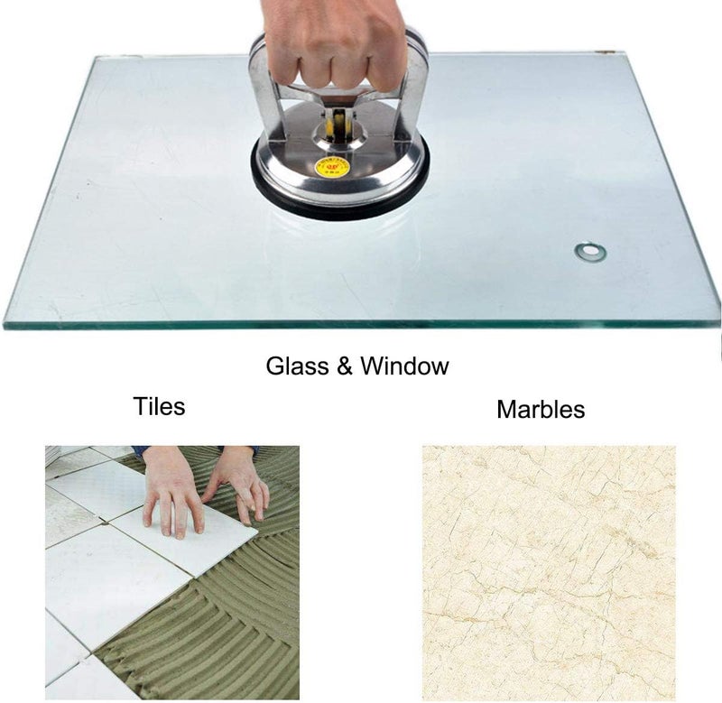 SOLUDE 2Pack Aluminium Vacuum Heavy Duty Suction Cup Lifter for Glass Window Tiles Mirror Granite,Gripper Sucker Plate,Double Handle Locking,Single Plate - Image 4