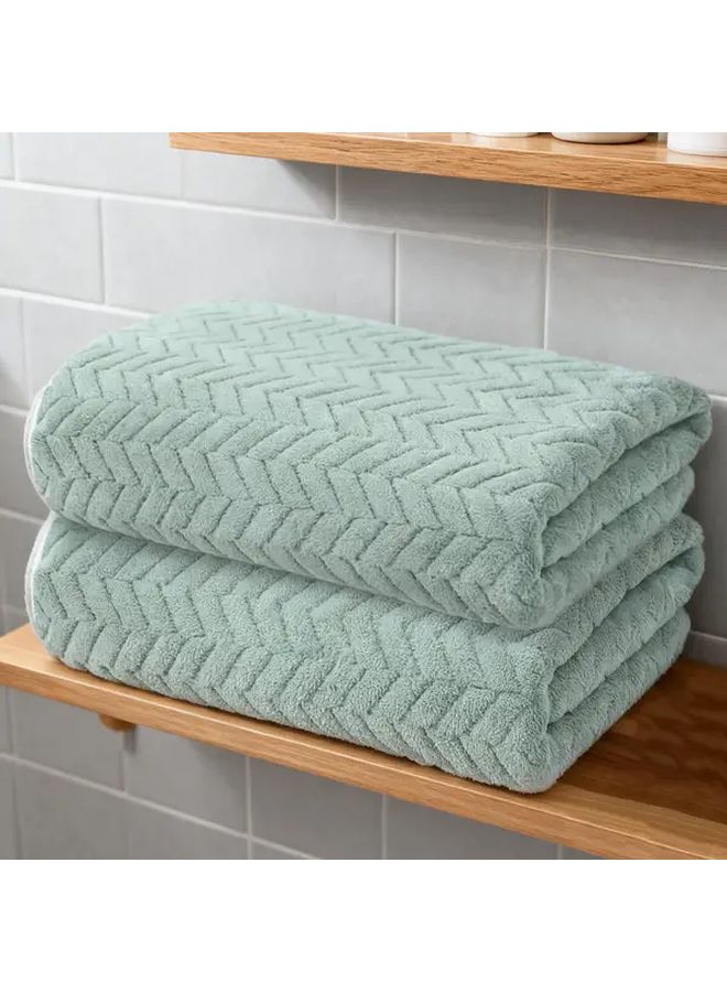 Light Gray Super Large Bath Towel 2 Pack Microfiber High Absorbency Quick Dry Soft - Image 2