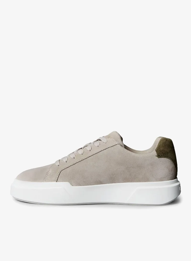 Calvin Klein Jeans Desert Taupe/Medieval Forest CK Avenue - Suede Logo Trainers for Men | Best Price UAE
