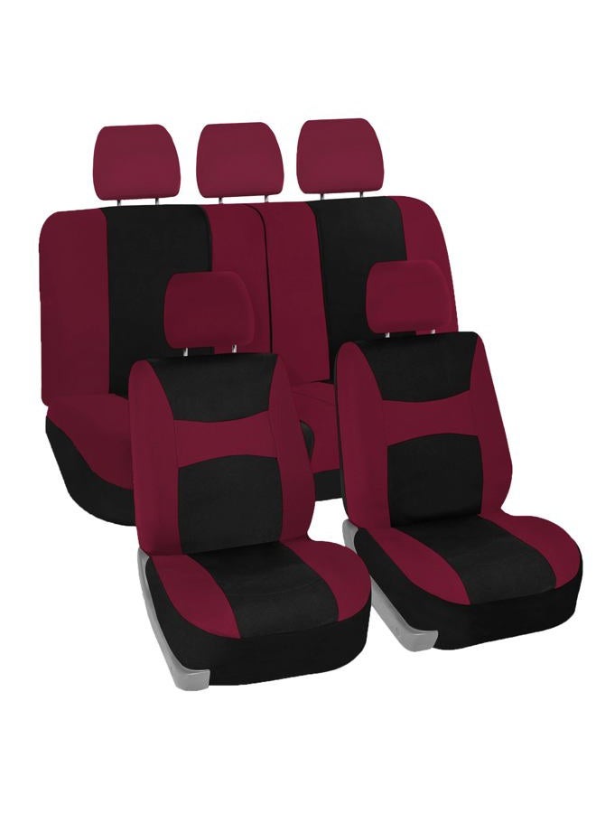 FH Group Automotive Seat Covers Burgundy Universal Fit Bucket And Bench Cover Fits Most Cars, Suvs, And Trucks (Full Set Airbag Compatible With Split Bench) FB030BURGUNDY115-SEAT - Image 1