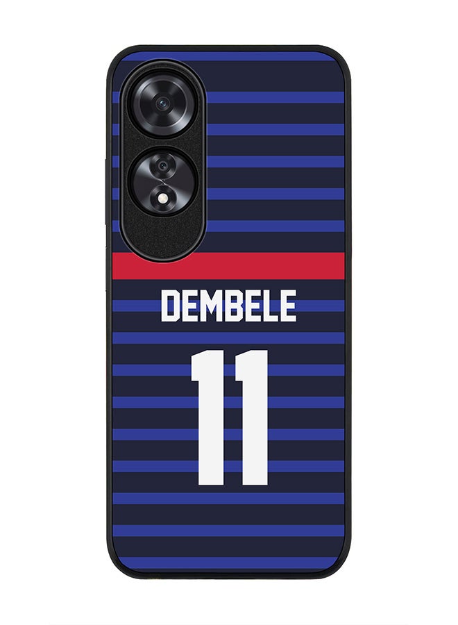 Stylizedd Rugged Black edge case for Oppo A60, Slim fit Soft Case Flexible Anti Drop TPU Gel Thin Cover - Football Team - France, Player Name - Dembele - Image 1