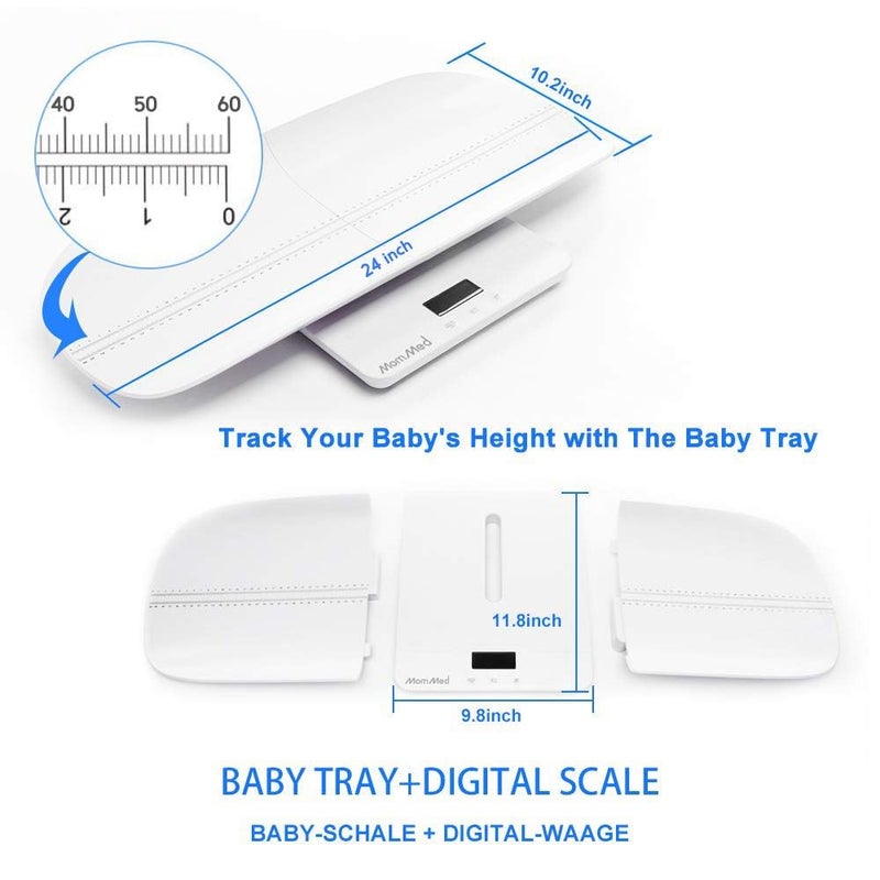 MomMed Baby Scale, Multi-Function Toddler Scale, Baby Scale Digital, Pet Scale, Infant Scale with Hold Function, Blue Backlight, Weight and Height Track - Image 5