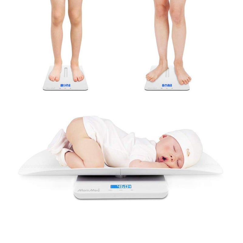 MomMed Baby Scale, Multi-Function Toddler Scale, Baby Scale Digital, Pet Scale, Infant Scale with Hold Function, Blue Backlight, Weight and Height Track - Image 1